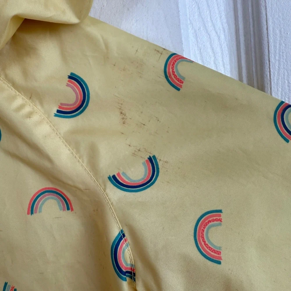 OshKosh B'gosh Kids Yellow Rainbow Print Hooded Raincoat‎ Jacket 24M